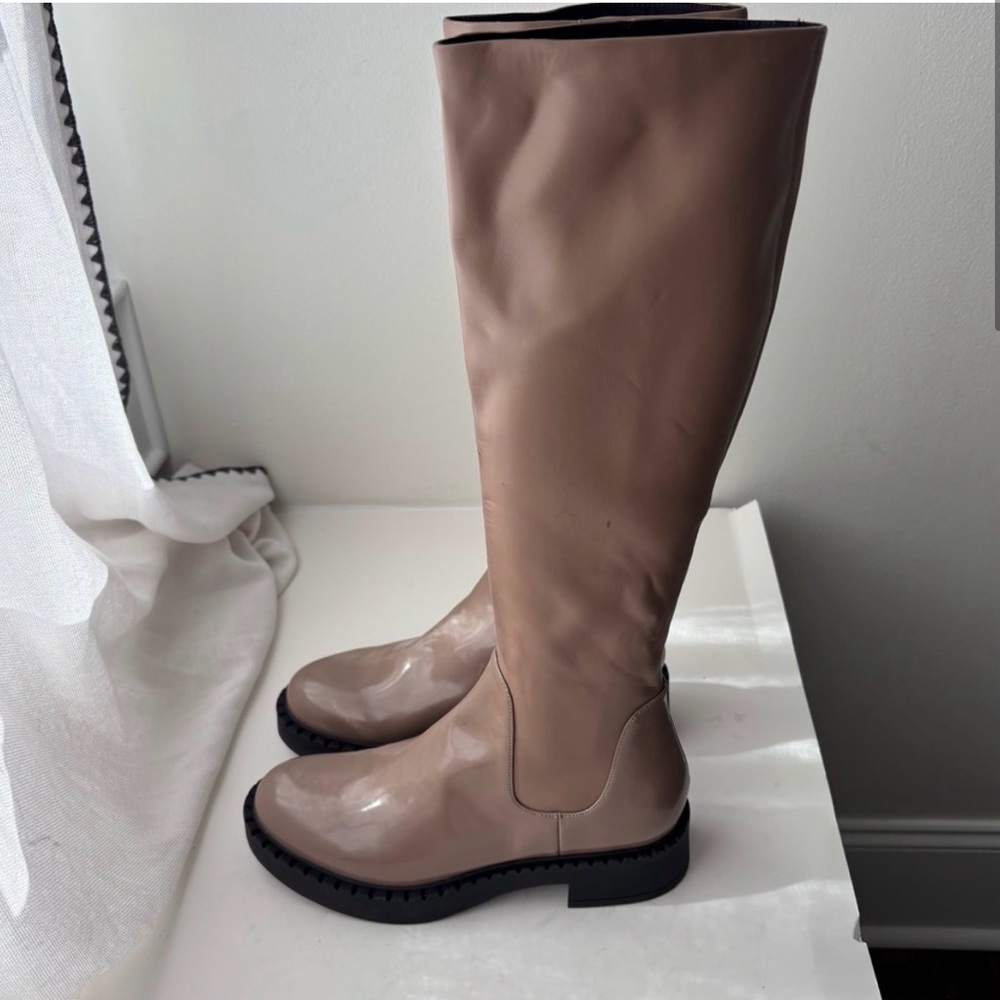 JEFFREY CAMBELL Taupe/Brown Knee High Boot Size: 8.5